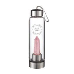 YOGA BOUTIQUE Get energized, get happy! Crystal Water Bottle Rosenquarz silber