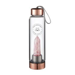 YOGA BOUTIQUE Get energized, get happy! Crystal Water Bottle Rosenquarz rosegold