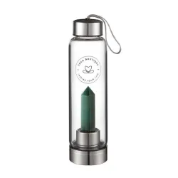 YOGA BOUTIQUE Get energized, get happy! Crystal Water Bottle Aventurin silber