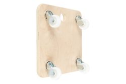 Transportroller aus Multiplexplatte quadratisch, VE 2 Stk Kunststoff-Räder (hart)