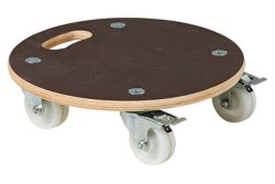 Transportroller aus Filmsiebdruckplatte rund, mit FSC®-Zertifizierung Ø 380 mm, Höhe 118 mm
