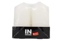 Inhouse Zylinderkerzen 40x80 weiss 4 Stück