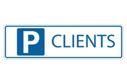 Kunststoff-Schild Clients | 33 × 9.7 cm