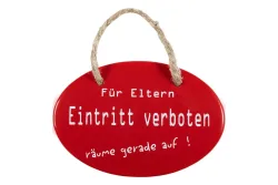Münder Email Schild Eintritt für Eltern Verboten | 11 × 7 cm