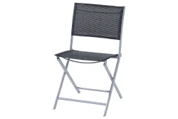 Home and More Klappstuhl Sling Schwarz | 80 × 46 × 55 cm