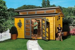 Weka Blockbohlenhaus Avantgarde 4 Holz Natur | 28 × 3.8 × 3 m