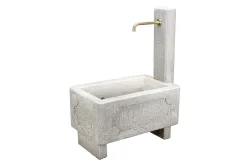 Brunnen Lungo Zementgrau | 114 × 51 × 81 cm