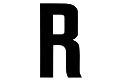 Folienbuchstabe R Schwarz | 9.5 cm