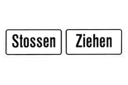 Schild Stossen und Ziehen | 20 × 5 cm
