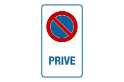 Schild Privée + Symbol | 33 × 19 × 0.1 cm