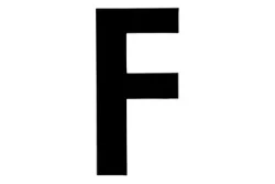 Folienbuchstabe F Schwarz | 3 cm