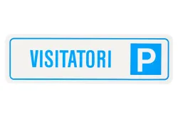 Schild «P» Visitatori | 33 × 9.5 × 0.1 cm