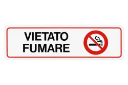 Schild «Vietato fumare» mit Symbol | 33 × 10 × 0.1 cm
