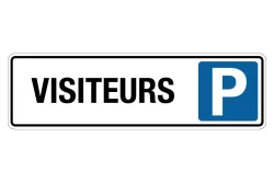 Schild P Visiteurs | 33 × 9.5 × 0.1 cm