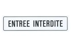Schild «Entrée interdite» | 20 × 5 cm