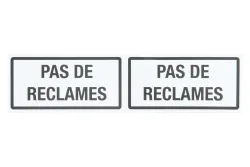 Schild Pas de Reclame | 20 × 5 × 0.4 cm