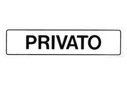 Schild Privato Kunststoff Weiss | 20 × 5 × 0.04 cm
