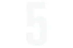 Folienbuchstabe Nr. 5 Weiss | 6 cm