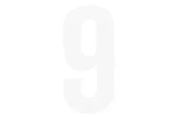 Folienbuchstabe Nr. 9 Weiss | 6 cm