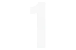 Folienbuchstabe Nr. 1 Weiss | 9.5 × 3 cm