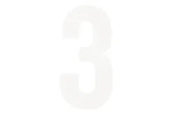 Folienbuchstabe Nr. 3 Weiss | 3 cm