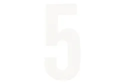 Folienbuchstabe Nr. 5 Weiss | 3 cm