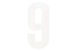Folienbuchstabe Nr. 9 Weiss | 3 cm