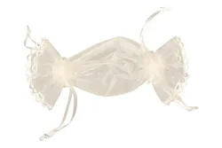 Rayher Organza-Säckchen Creme | 14 × 8 cm | 4 Stück
