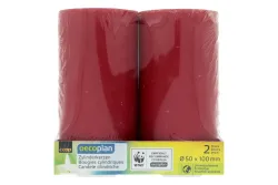 Oecoplan Zylinderkerzen rot 50x100mm 2 Stück