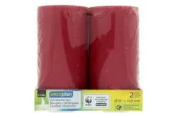 Oecoplan Zylinderkerzen rot 50x100mm 2 Stück