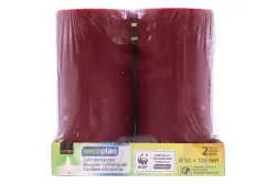 Oecoplan Zylinderkerzen 50x100 2Stk. dkl.rot