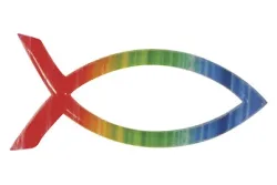 Rayher Wachsmotiv Christlicher Fisch Regenbogen | 4 × 2 cm