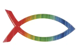 Rayher Wachsmotiv Christlicher Fisch Regenbogen | 4 × 2 cm