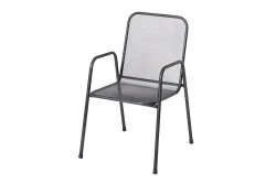 Home and More Stuhl mit Armlehne Cardiff Anthrazit | 55 × 54.5 × 88 cm