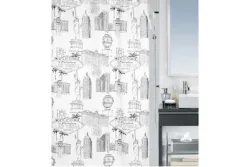 Spirella Duschvorhang Vegas Schwarz | 180 × 180 cm