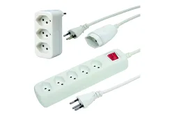 Merox Verlängerung mit Abzweigstecker Weiss | 2400 W | 3 m