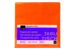 Inhouse Servietten orange 1/4 24cm 30 Stück