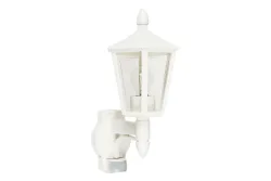 Steinel L 15 S 617912 Außenwandleuchte mit Bewegungsmelder Energiesparlampe, LED E27 60 W Weiß