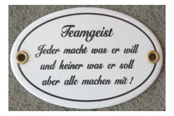Münder Email Schild Teamgeist | 13 × 0.5 cm