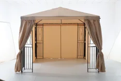 Home and More Stahlpavillon Mérida Braun-Schwarz | 3 × 3 m