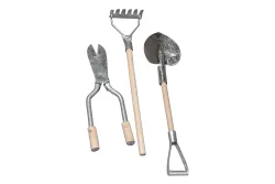 Rayher Miniatur-Gartenwerkzeug Metall und Holz | 9-13 cm | 3 Stück