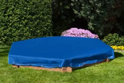 Sandkastenabdeckung für 6-Eck-Sandkasten Kunststoff Blau | 250 × 250 cm