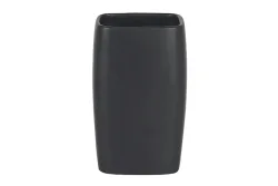 Spirella Zahnputzbecher Retro Schwarz | 11 × 7 × 7 cm