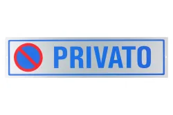 Schild Privato Aluminium | 40 × 10 cm