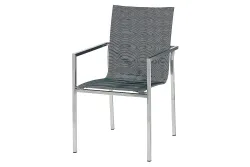 Home and More Stuhl Cadiz Silber | 62 × 55 × 89 cm