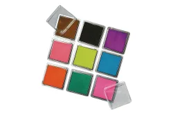 Rayher Scrapbooking Stempelkissen-Set | 3.5 × 3.5 cm | 9 Farben
