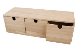 Rayher Holz-Kommode mit 3 Schubladen | 37.5 × 13 × 11.5 cm