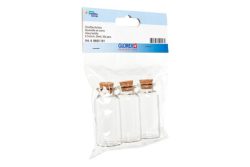 Glorex Glasfläschchen mit Korken | 20 ml | 3 Stück
