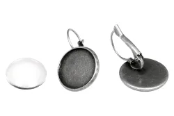 Rayher Ohrring-Metallfassung mit Cabochon | 17 mm | 1 Paar