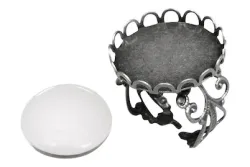 Rayher Metall-Fassung Ring mit Zierrand und Cabochon | ⌀ 2 cm